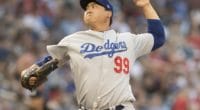 Los Angeles Dodgers starting pitcher Hyun-Jin Ryu against the Washington Nationals
