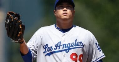 Los Angeles Dodgers pitcher Hyun-Jin Ryu against the Colorado Rockies