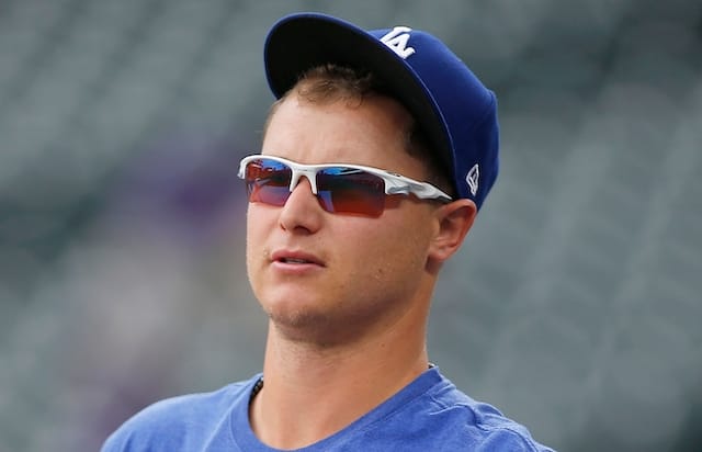 Los Angeles Dodgers outfielder Joc Pederson during batting practice at Coors Field