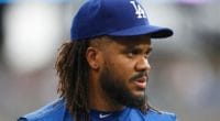 Los Angeles Dodgers closer Kenley Jansen during batting practice at Coors Field