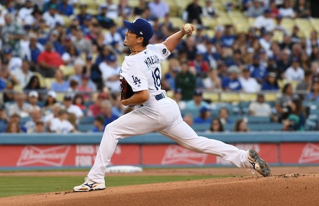 Los Angeles Dodgers pitcher Kenta Maeda against the Los Angeles Angels of Anaheim