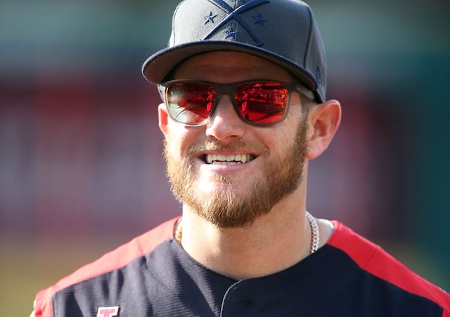 Los Angeles Dodgers infielder Max Muncy during National League batting practice before the 2019 MLB All-Star Game at Progressive Field