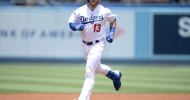 Los Angeles Dodgers infielder Max Muncy runs the bases after hitting a home run against the San Diego Padres