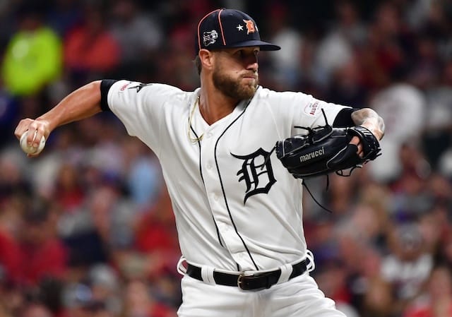 Detroit Tigers relief pitcher Shane Greene during the 2019 MLB All-Star Game at Progressive Field