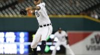 Detroit Tigers closer Shane Greene pitches in a game at Comerica Park