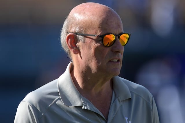 Los Angeles Dodgers president and CEO Stan Kasten before a game against the San Diego Padres