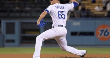 Los Angeles Dodgers relief pitcher Casey Sadler against the St. Louis Cardinals