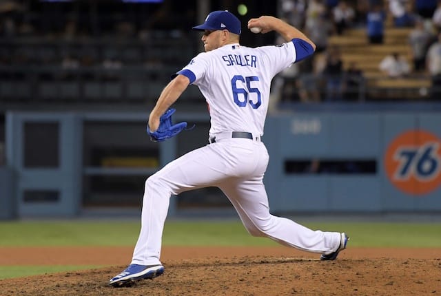 Los Angeles Dodgers relief pitcher Casey Sadler against the St. Louis Cardinals