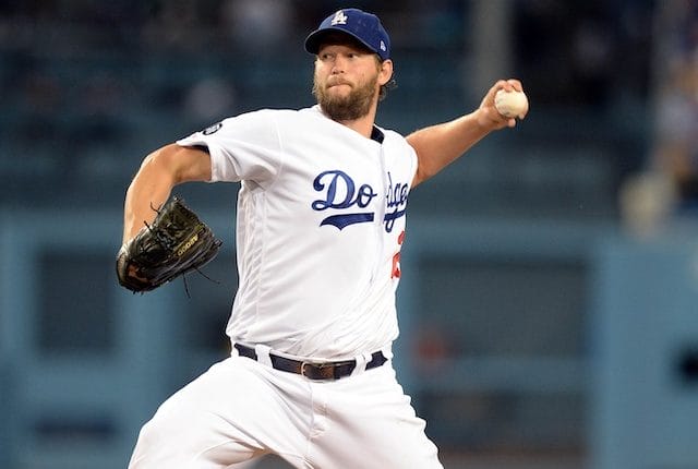 Los Angeles Dodgers pitcher Clayton Kershaw in a start against the Toronto Blue Jays