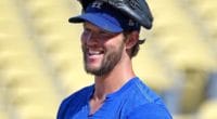 Los Angeles Dodgers pitcher Clayton Kershaw during batting practice