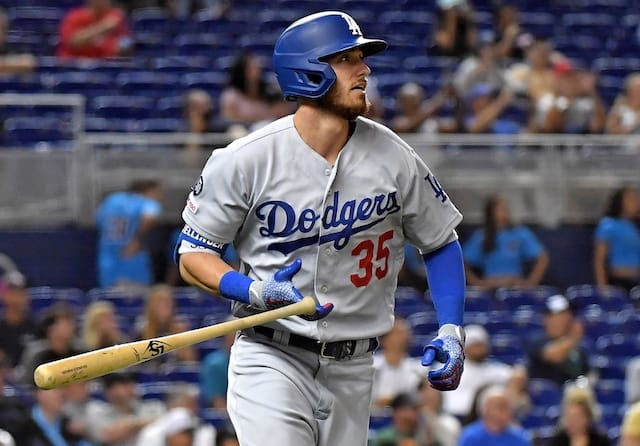 Los Angeles Dodgers All-Star Cody Bellinger hits a home run against the Miami Marlins