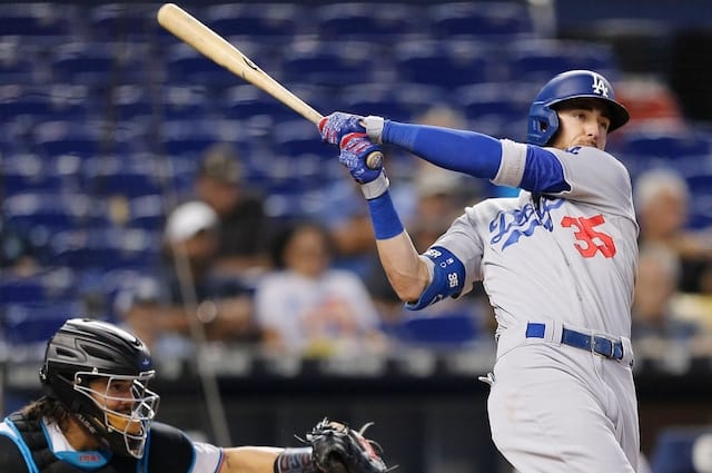 Los Angeles Dodgers All-Star Cody Bellinger hits a home run against the Miami Marlins