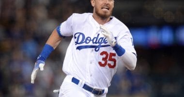 Los Angeles Dodgers All-Star Cody Bellinger runs toward third base