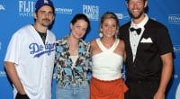 Ellen Kershaw, Clayton Kershaw, Kimberly Williams-Paisley and Brad Paisley on the blue carpet for the seventh annual Kershaw's Challenge Ping Pong 4 Purpose
