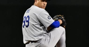 Los Angeles Dodgers pitcher Hyun-Jin Ryu against the Arizona Diamondbacks