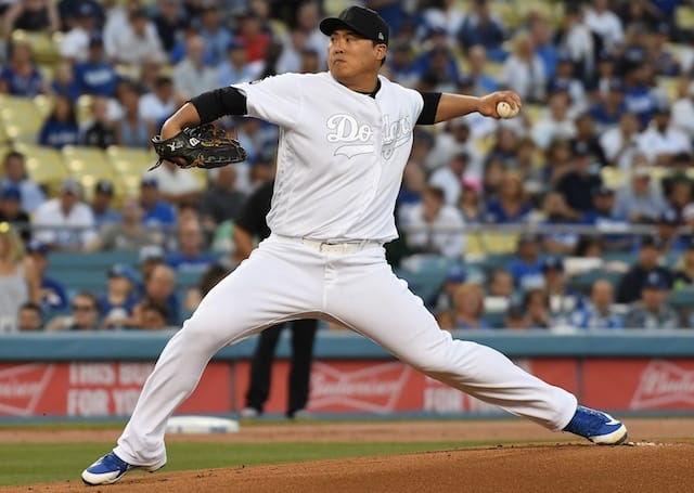 Los Angeles Dodgers pitcher Hyun-Jin Ryu against the New York Yankees