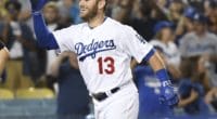 Los Angeles Dodgers infielder Max Muncy celebrates after hitting a walk-off home run