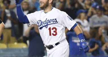 Los Angeles Dodgers infielder Max Muncy celebrates after hitting a walk-off home run