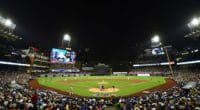 General view of Petco Park during a game between the Los Angeles Dodgers and San Diego Padres