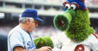 This Day In Dodgers History: Tommy Lasorda Gets Into Fight With Phillie Phanatic Mascot