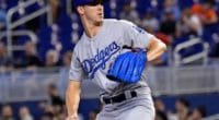 Los Angeles Dodgers pitcher Walker Buehler in a start against the Miami marlins