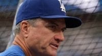 Los Angeles Dodgers bench coach Bob Geren during batting practice at Petco Park