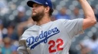 Los Angeles Dodgers pitcher Clayton Kershaw against the San Diego Padres