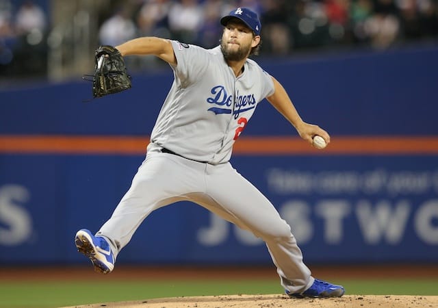 Los Angeles Dodgers pitcher Clayton Kershaw against the New York Mets