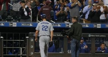 Los Angeles Dodgers pitcher Clayton Kershaw walks to the dugout at Citi Field