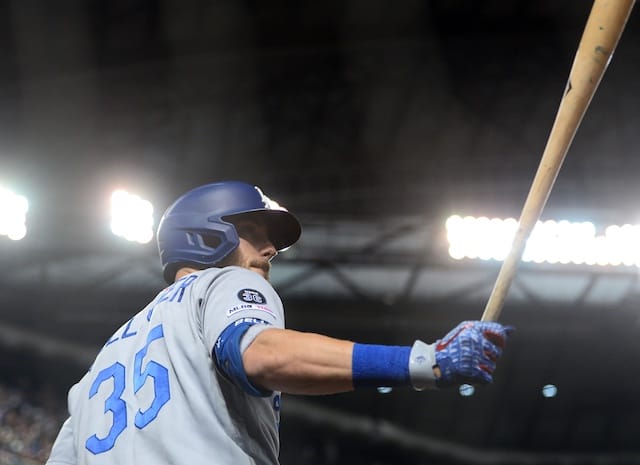 Los Angeles Dodgers All-Star Cody Bellinger in the on-deck circle