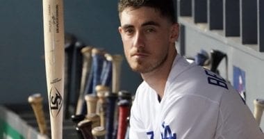 Los Angeles Dodgers All-Star Cody Bellinger in the dugout at Dodger Stadium