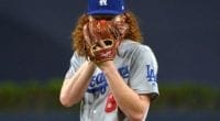 Los Angeles Dodgers pitcher Dustin May against the San Diego Padres