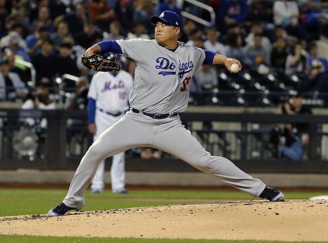 Los Angeles Dodgers pitcher Hyun-Jin Ryu against the New York Mets