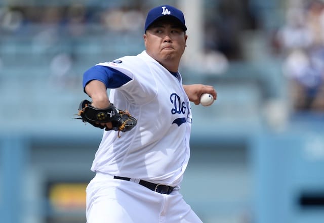 Los Angeles Dodgers pitcher Hyun-Jin Ryu against the Colorado Rockies