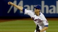 New York Mets pitcher Jacob deGrom against the Los Angeles Dodgers