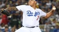 Los Angeles Dodgers pitcher Julio Urias against the Tampa Bay Rays