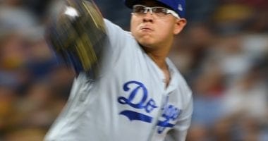 Los Angeles Dodgers pitcher Julio Urias against the San Diego Padres