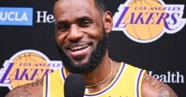 LeBron James during 2019 Los Angeles Lakers Media Day