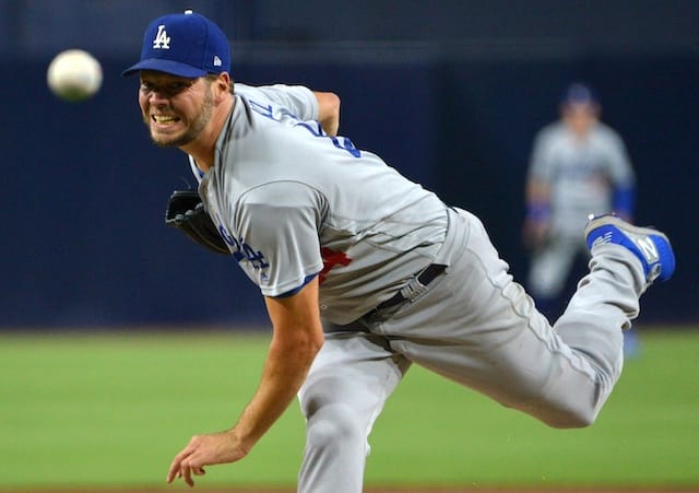 Los Angeles Dodgers pitcher Rich Hill against the San Diego Padres