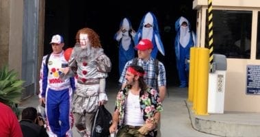 Los Angeles Dodgers teammates Tony Gonsolin, Dustin May, Ross Stripling and Will Smith dress up