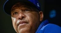 Los Angeles Dodgers manager Dave Roberts during a press conference before a 2019 NLDS workout at Dodger Stadium
