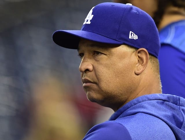 Los Angeles Dodgers manager Dave Roberts before Game 3 of the 2019 NLDS