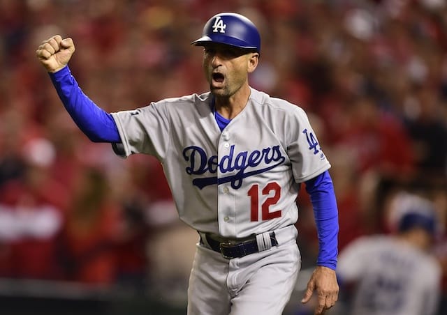 Los Angeles Dodgers third base coach Dino Ebel during the 2019 NLDS