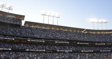 General view of Dodger Stadium during Game 1 of the 2019 NLDS