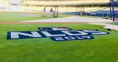 General view of Dodger Stadium during a Los Angeles Dodgers workout before the 2019 NLDS