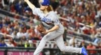 Los Angeles Dodgers pitcher Dustin May in Game 4 of the 2019 NLDS