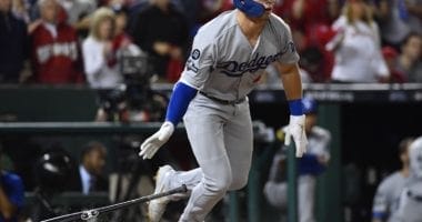 Los Angeles Dodgers infielder Gavin Lux during the 2019 NLDS