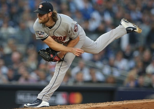 Houston Astros pitcher Gerrit Cole against the New York Yankees in the 2019 ALCS