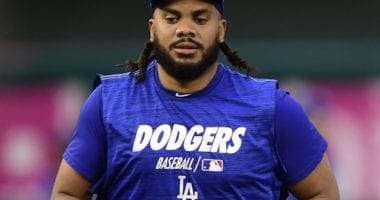 Los Angeles Dodgers closer Kenley Jansen before Game 3 of the 2019 NLDS