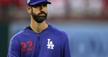 Los Angeles Dodgers bullpen coach Mark Prior before Game 3 of the 2019 NLDS